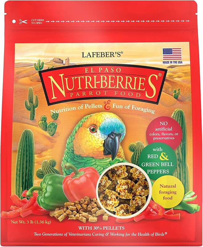 Nutri-Berries Bird Food for Parrots, 3 lb