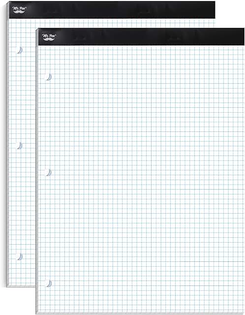 Graph Paper Notebook, 55 Sheets, 8.5"x11"