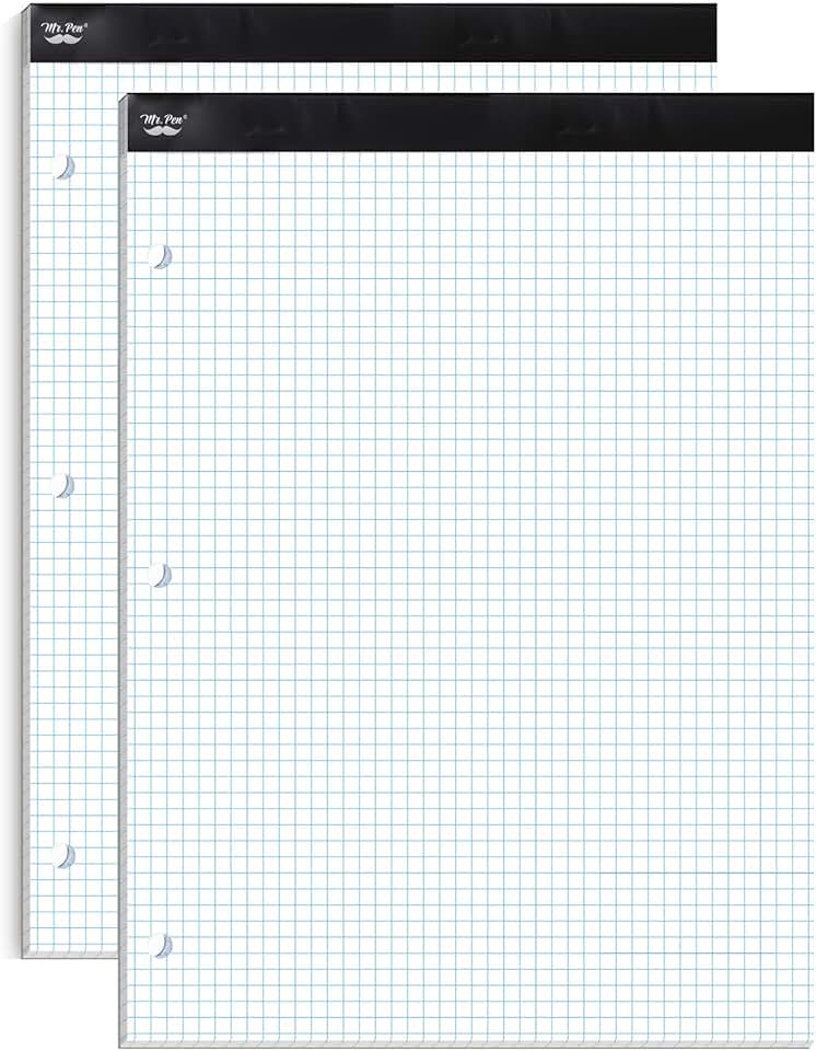 Graph Paper Notebook, 55 Sheets, 8.5"x11"
