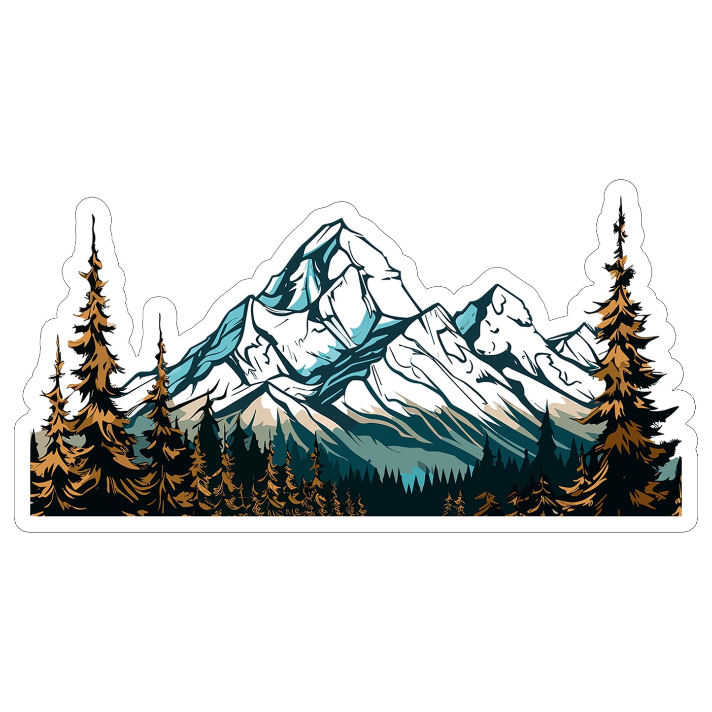 Mountain Range 4-Inch Outdoor Nature Sticker
