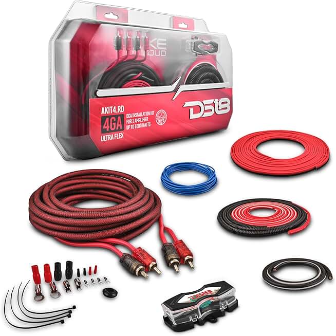 4-Gauge Amplifier Installation Kit with Cables and Fuse