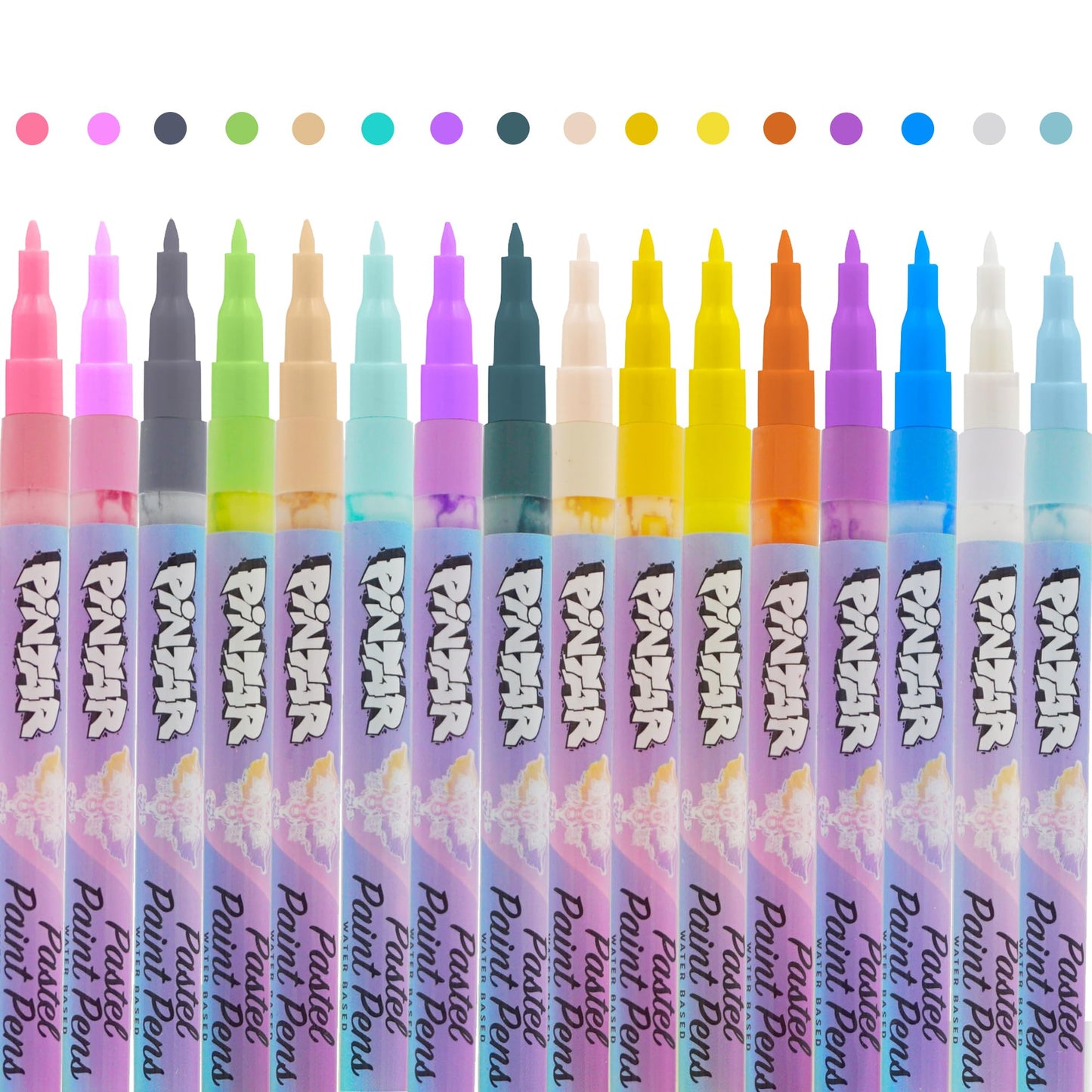 Pastel Acrylic Paint Pens Pack of 16 0.7 mm