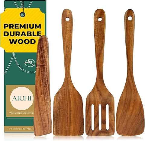 4-Piece Wooden Cooking Utensil Set