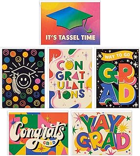 Bulk Graduation Cards with Rainbow Designs, 36 Blank Cards