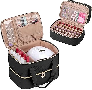 Double-layer nail polish and lamp organizer bag