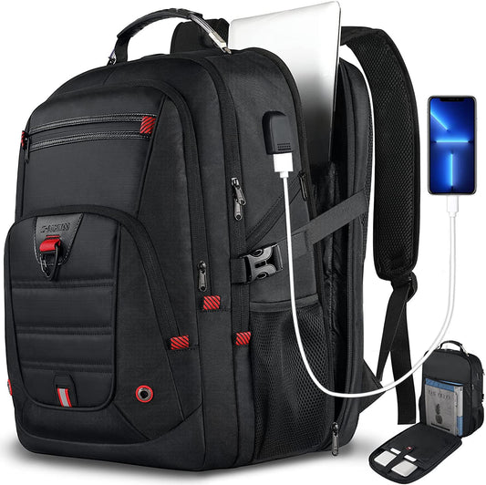 Extra Large 50L Waterproof Laptop Backpack with USB Port for Men and Women