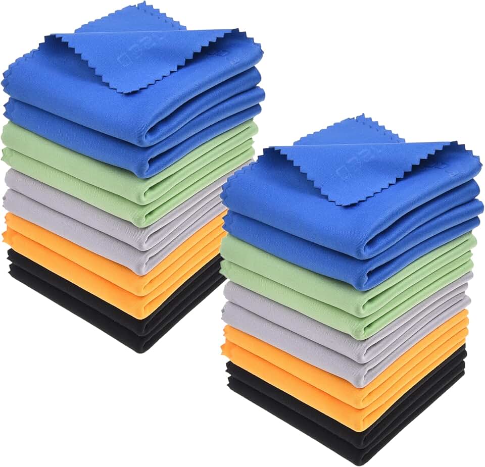 Pack of 20 Large 12x12 Inch Microfiber Cleaning Cloths