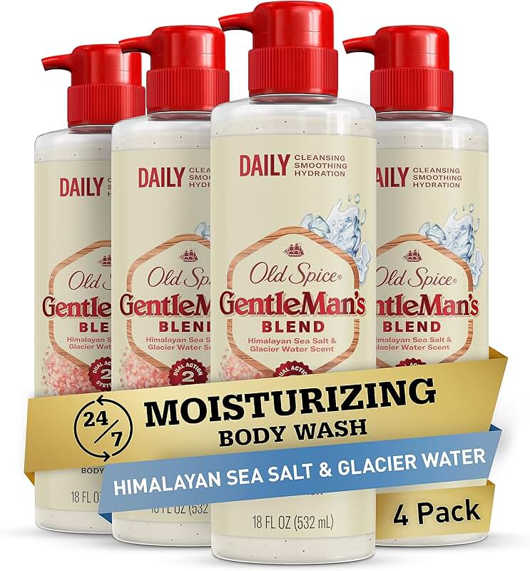 Gentleman's Exfoliating and Moisturizing Body Wash, 18 oz (4 Pack)