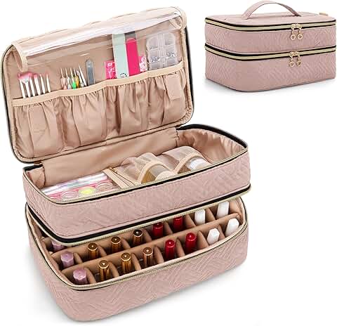 Nail Polish Organizer with Manicure Tools Storage