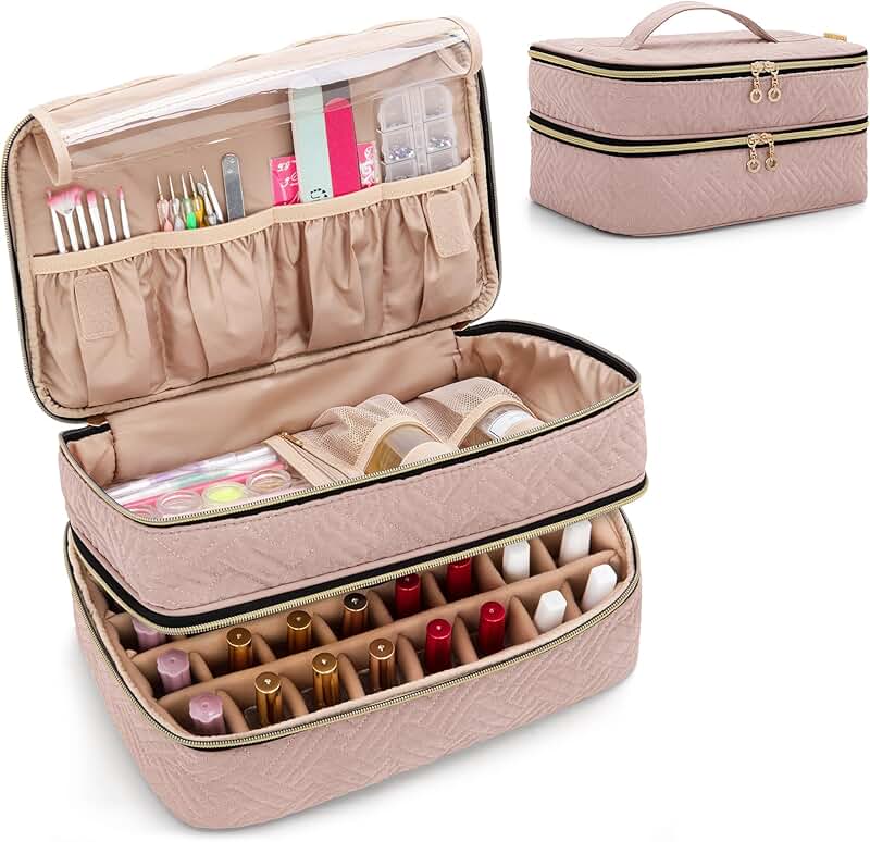 Nail Polish Organizer with Manicure Tools Storage