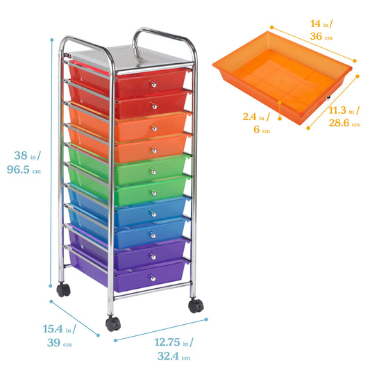 10-Drawer Mobile Storage Cart