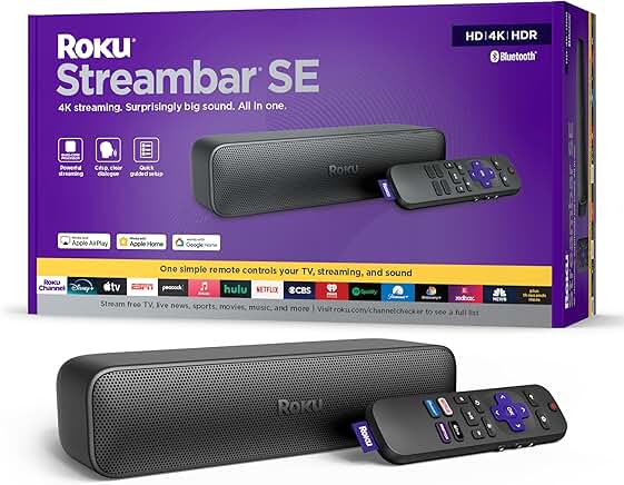 2-in-1 TV Soundbar with 4K/HD/HDR Streaming and Clear Dialogue