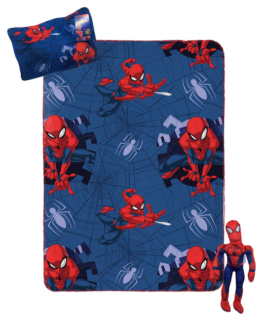 Marvel Spiderman Travel Set  3 Piece Kids Travel Set Includes Blanket, Pillow,  Plush Offical Marvel Product)