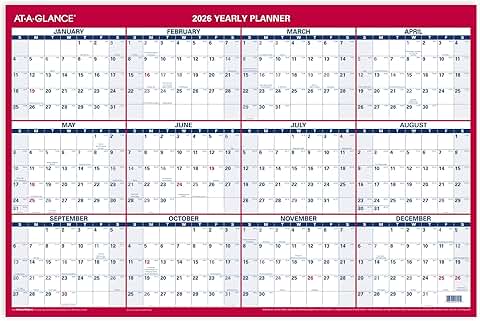 Large 2026 Erasable Wall Calendar, 36" x 24"