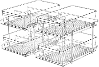 Two-Tier Clear Organizer with Dividers for Storage