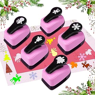 Christmas-themed 1-inch paper punch set, 5 pieces