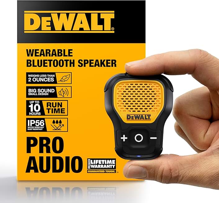 Water-Resistant Clip-On Bluetooth Speaker with Mic