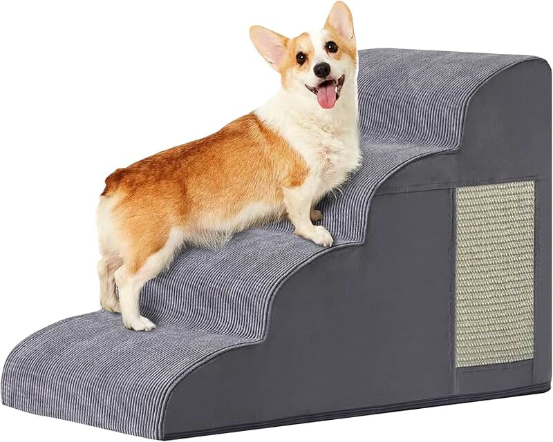 4-Step Dog and Cat Bed Stairs with Non-Slip Bottom