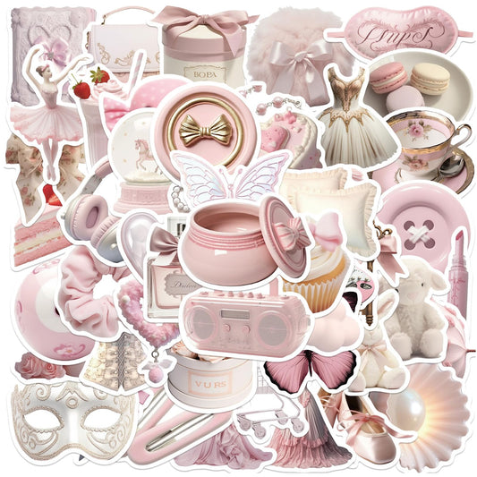 120 Pink Cute Girl Stickers for Water Bottles and Laptops