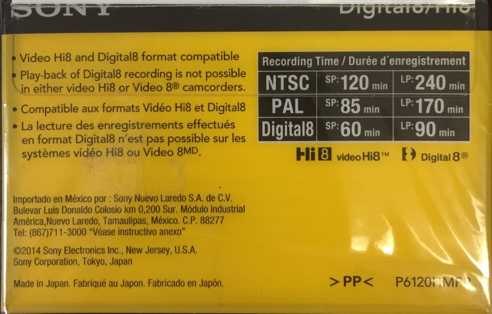 Hi-8 HMPD 120 minute 2-Pack Video Camcorder Cassette Tapes