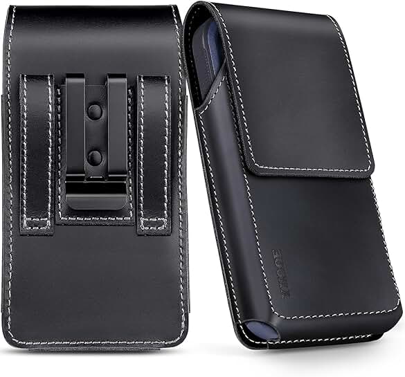 Leather Phone Holster with Belt Clip for iPhone and Galaxy