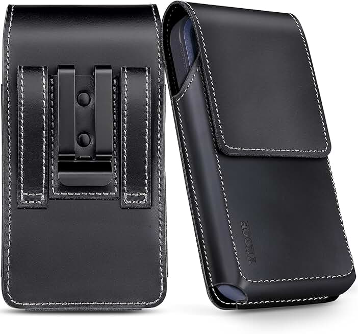 Leather Phone Holster with Belt Clip for iPhone and Galaxy