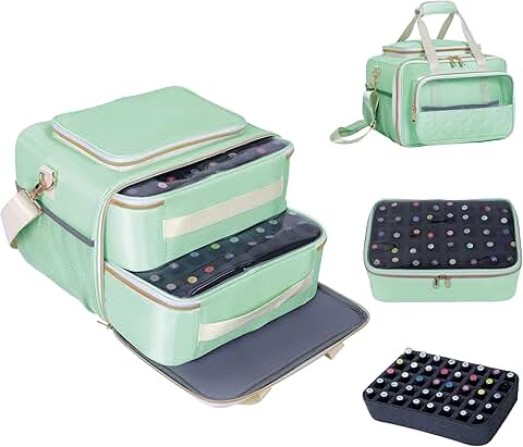 Portable Nail Polish Organizer for 80 Bottles in Green