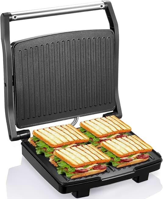 Indoor Panini Press Grill with Non-Stick Plate