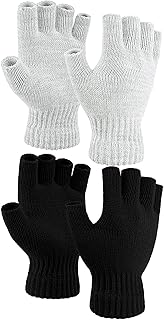 Thick Cashmere Half Finger Gloves for Men and Women