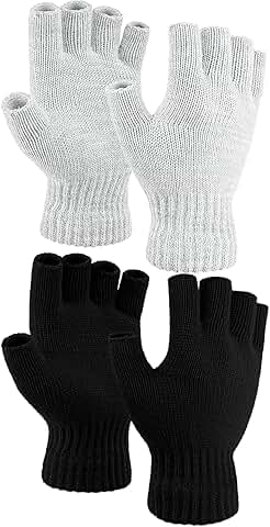Thick Cashmere Half Finger Gloves for Men and Women