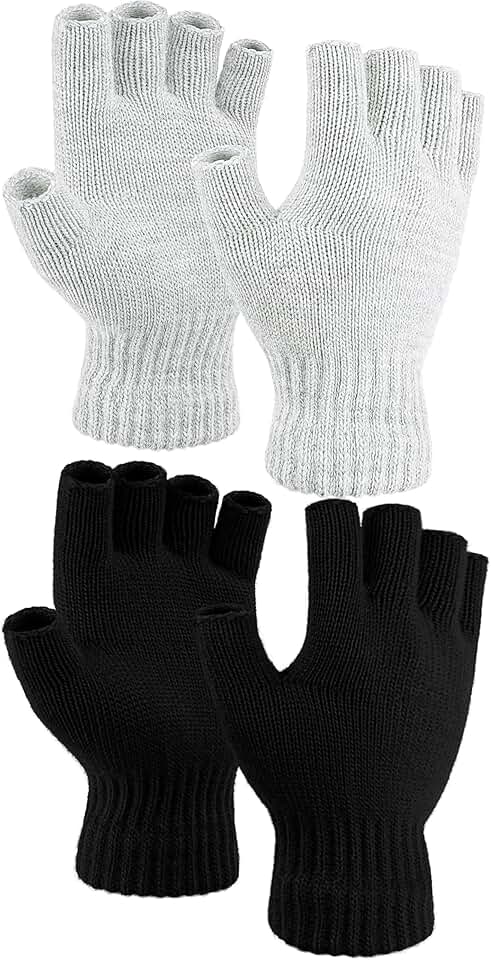 Thick Cashmere Half Finger Gloves for Men and Women