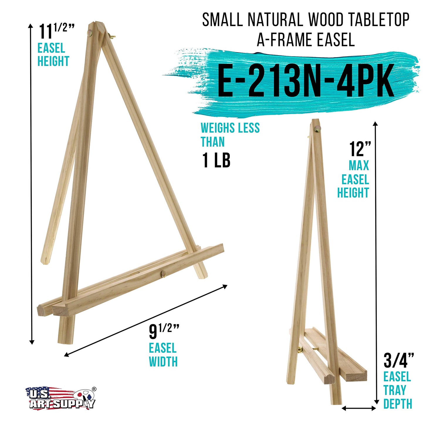 12" Natural Wood Display Easels Pack of 4