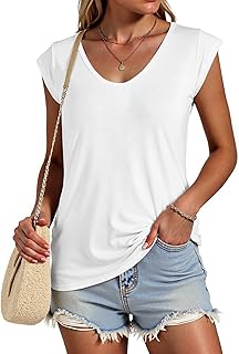 Women's Cap Sleeve Summer Casual V-Neck Tank Top