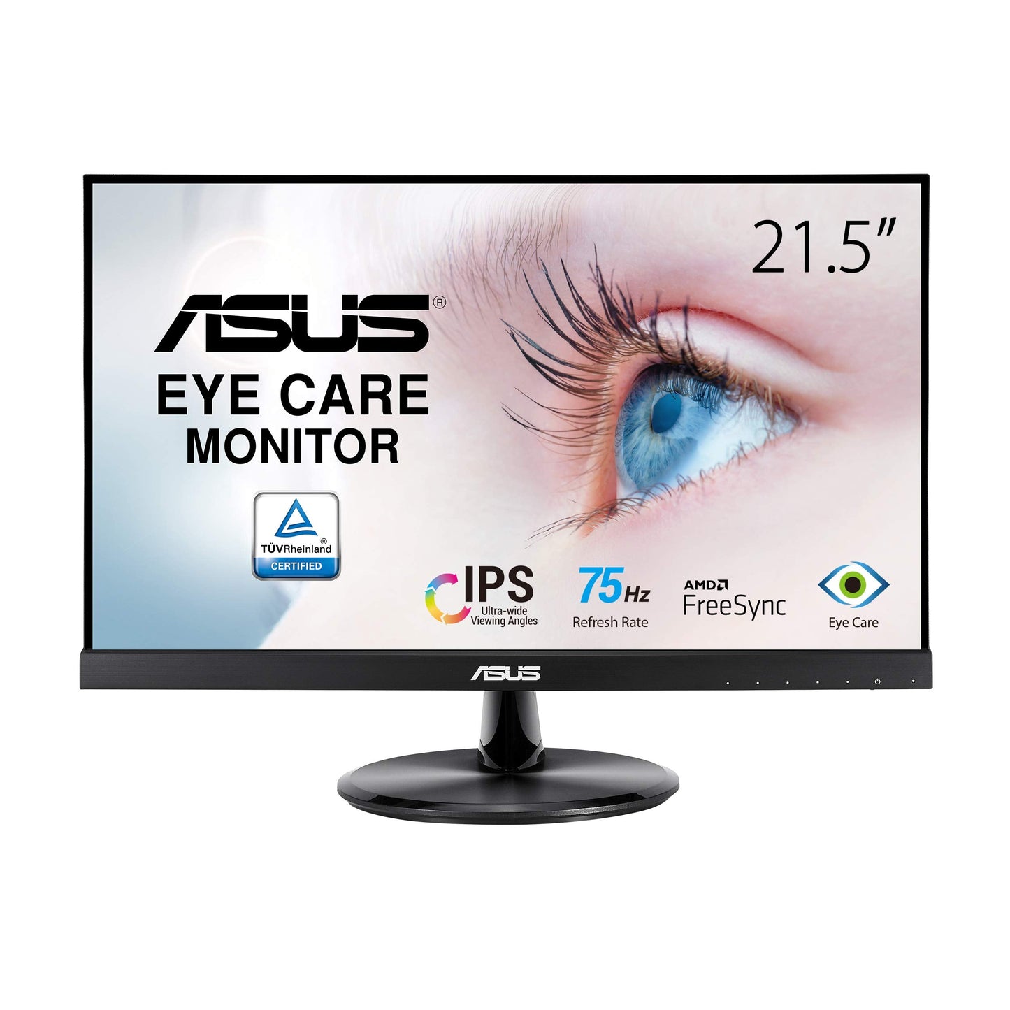 VP229HE 21.5 Monitor, 1080P Full HD, 75Hz, IPS, FreeSync/Adaptive-Sync, Eye Care, HDMI VGA, Frameless, VESA Wall Mountable, BLACK