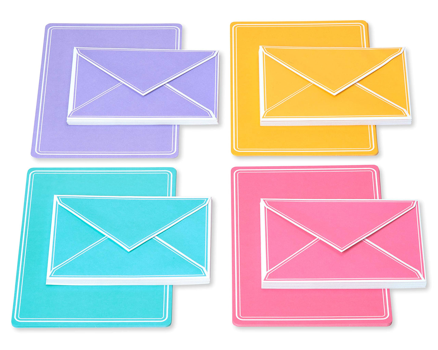 Pastel Stationery Sheets and Colored Envelopes, 80 Count