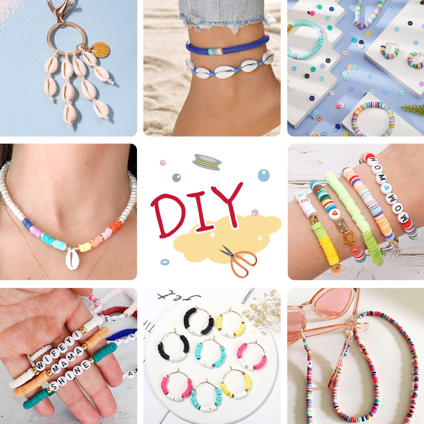 15,000 Colorful Clay Beads for Jewelry Making and Crafts