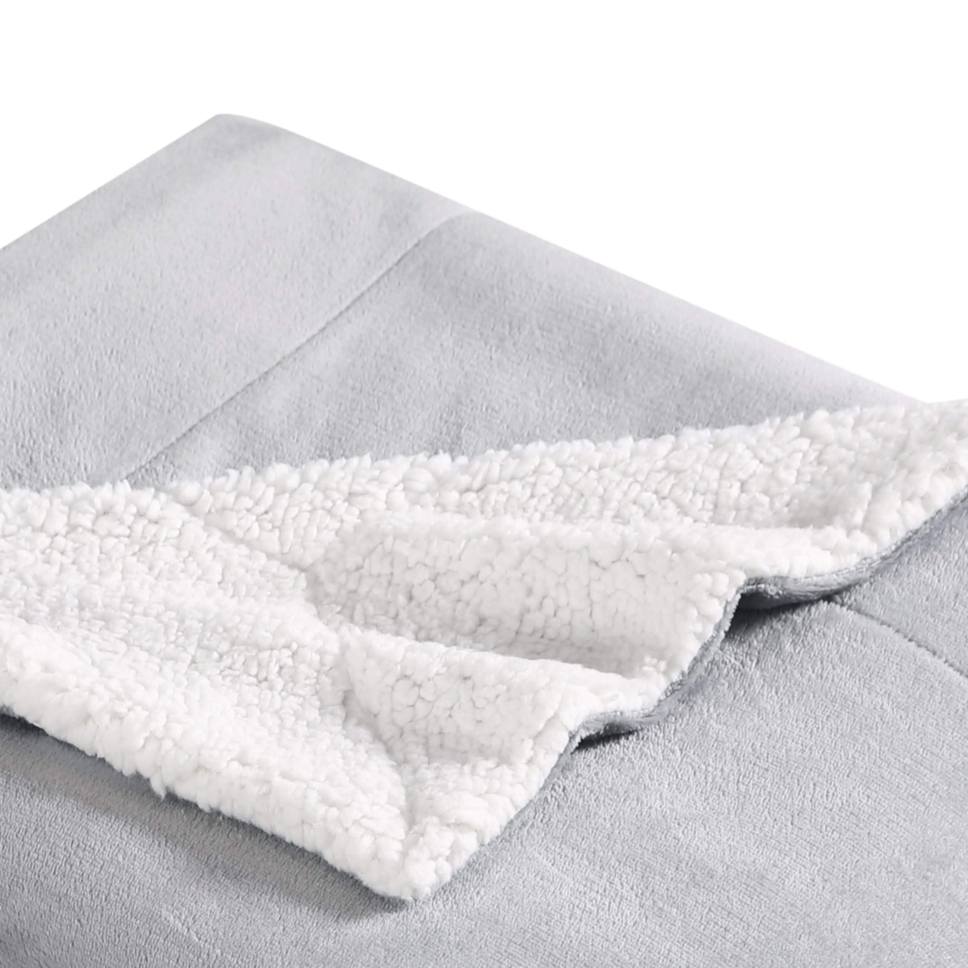 Ultra-Plush Throw Blanket  Reversible Sherpa Fleece Cover, Soft  Cozy, Perfect for Bed or Couch, King, Chrome Grey