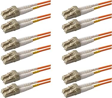 6-Pack 1ft Multimode OM1 LC to LC Fiber Optic Patch Cables