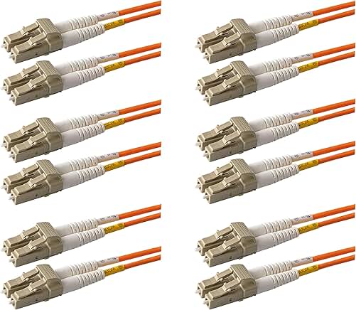 6-Pack 1ft Multimode OM1 LC to LC Fiber Optic Patch Cables