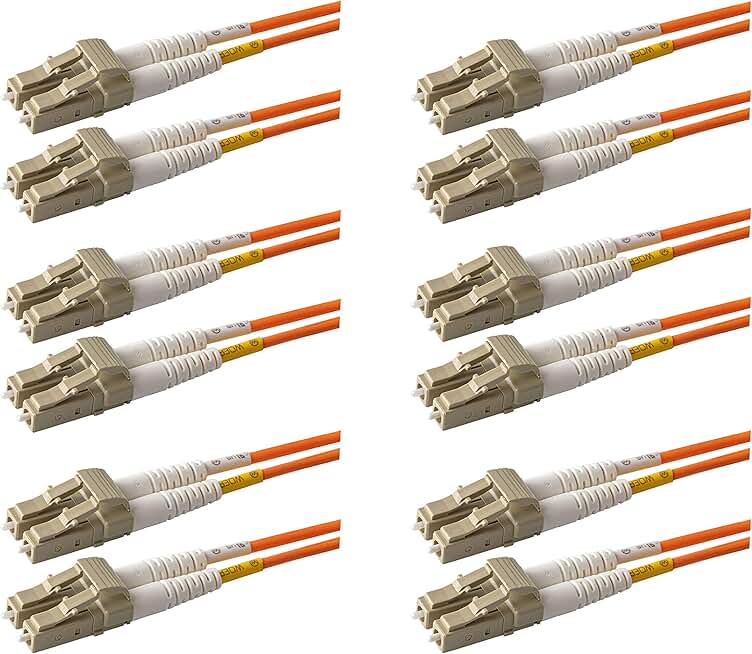 6-Pack 1ft Multimode OM1 LC to LC Fiber Optic Patch Cables