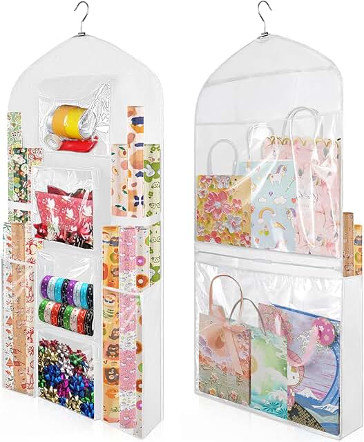 Large White Double-Sided Gift Wrap Storage Bag
