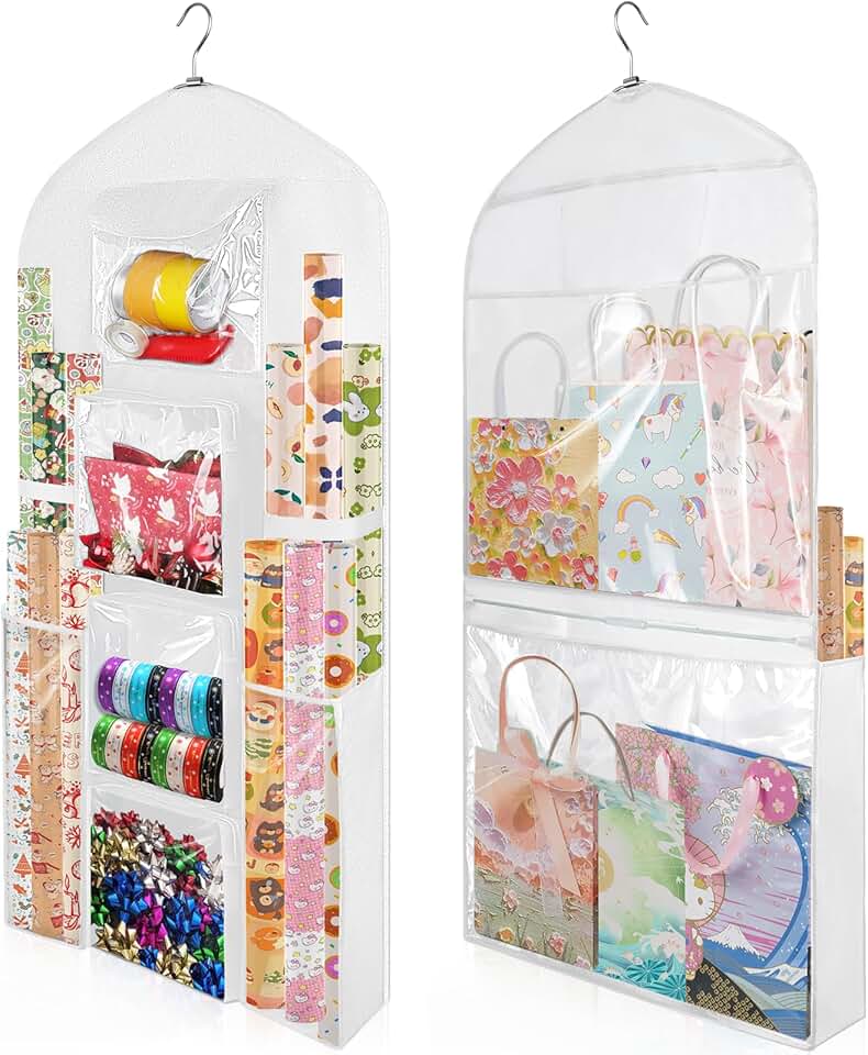 Large White Double-Sided Gift Wrap Storage Bag