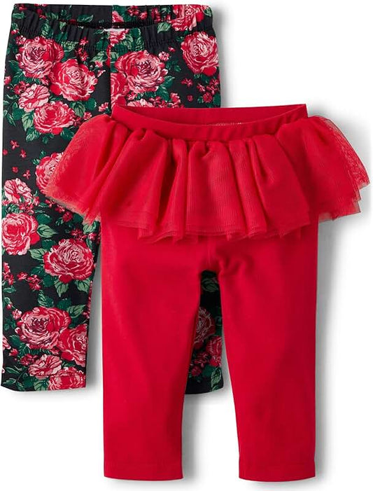 Baby Girl Ruffle Tutu Leggings Floral 2-Pack