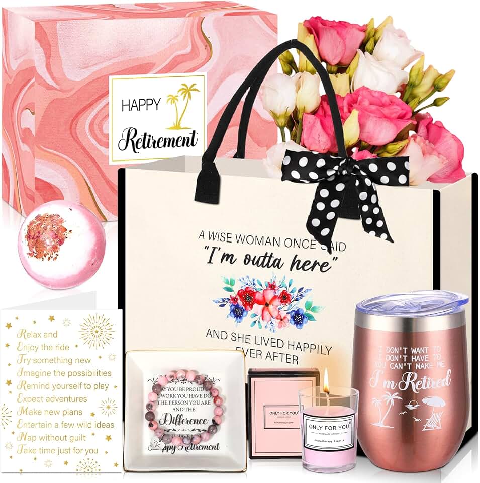 Retirement Gift Set for Women with Tumbler and Tote