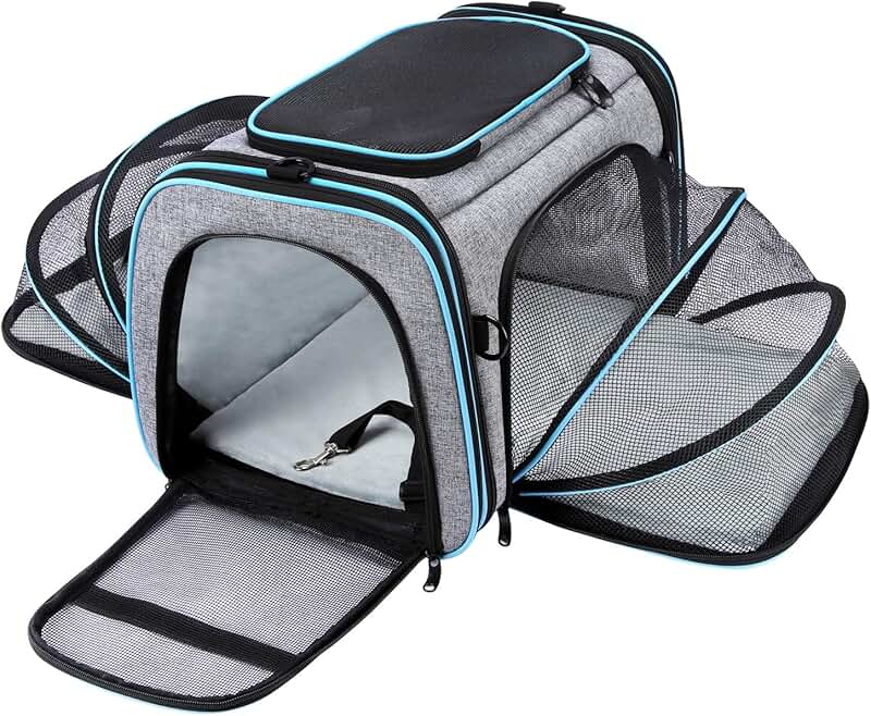 Large Soft Sided Pet Carrier with Expandable Sides