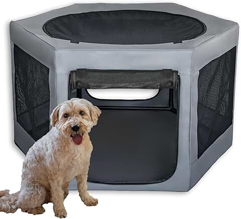 Pet Playpen with Top for Puppies and Small Dogs