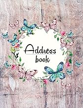 Large Print Address Book with Tabs and Floral Design