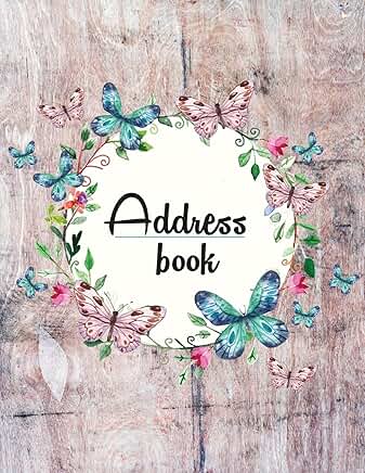 Large Print Address Book with Tabs and Floral Design