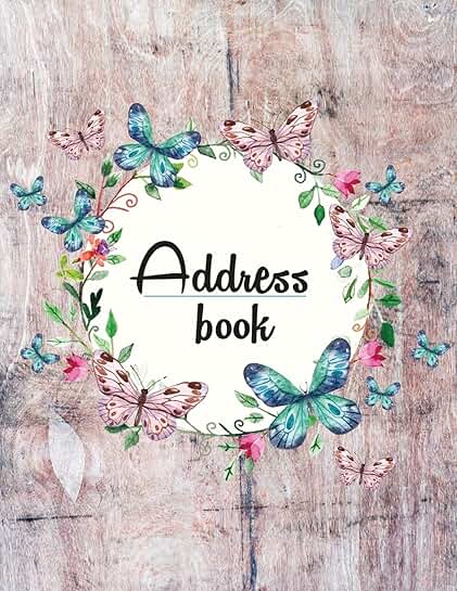 Large Print Address Book with Tabs and Floral Design
