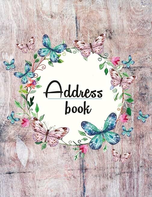 Large Print Address Book with Tabs and Floral Design